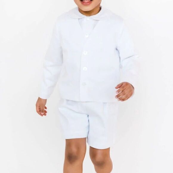 Florence Eiseman 3-piece ottoman stripe grey white suit, 24 months, NWT - Picture 2 of 3